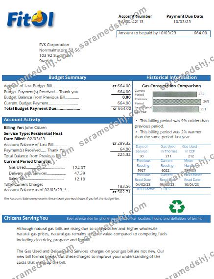 Fitol gas utility business bill, SCR